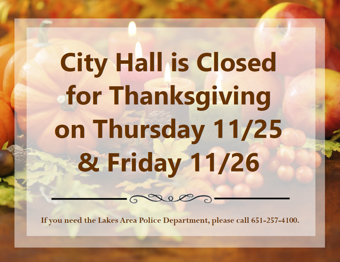 City Hall Closed for Thanksgiving