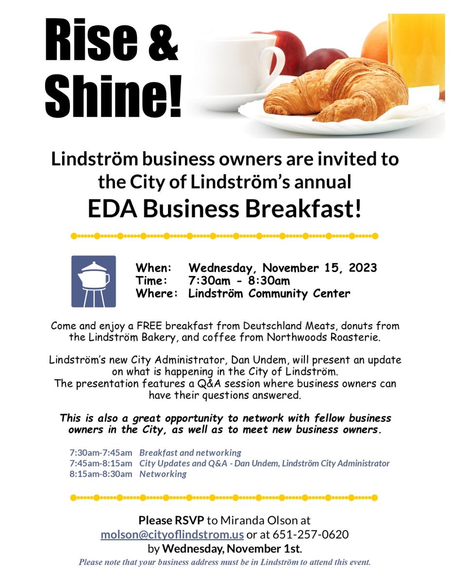 2023 EDA Business Breakfast Invite