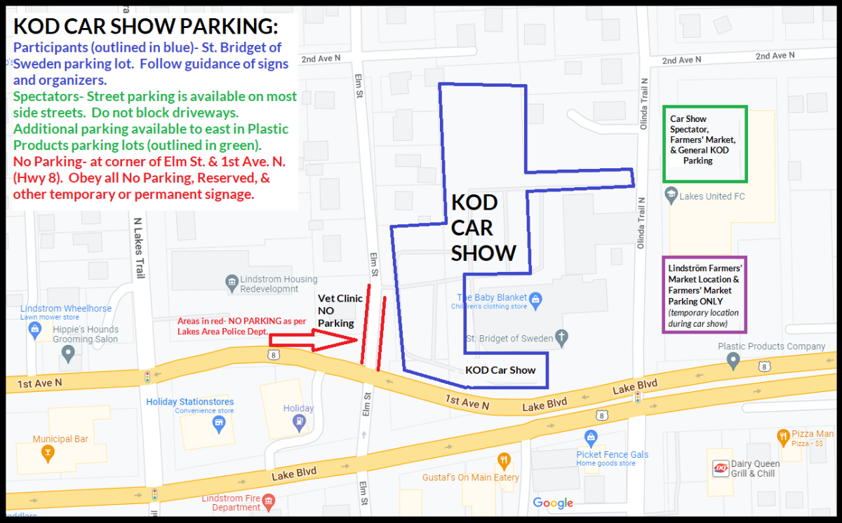 2024 KOD Car Show Parking Map- Farmers Market at PPC Lot