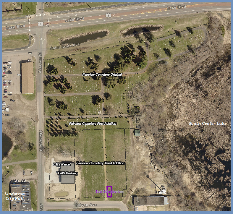 Aerial Diagram from GIS Cemetery App 2024