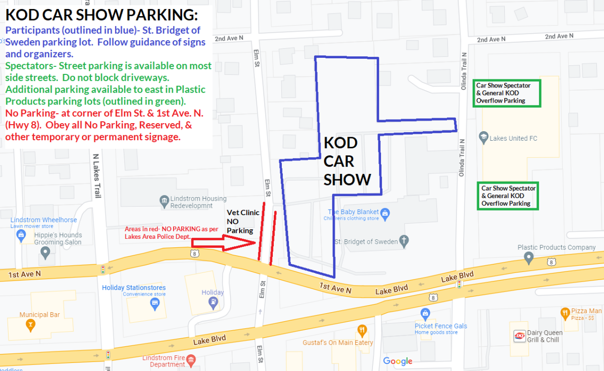 Karl Oskar Days Car Show Parking Map