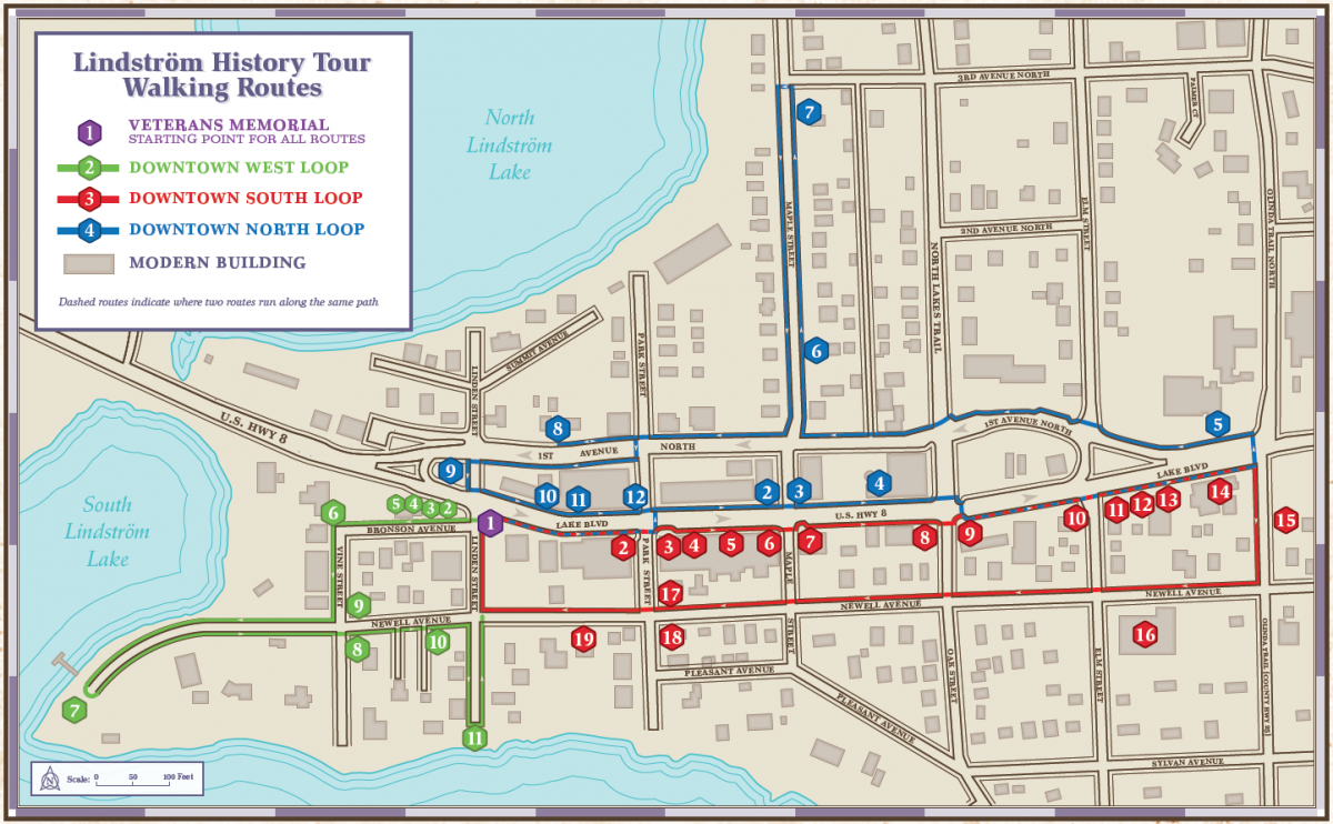Lindstrom Historical Walking Tour Map