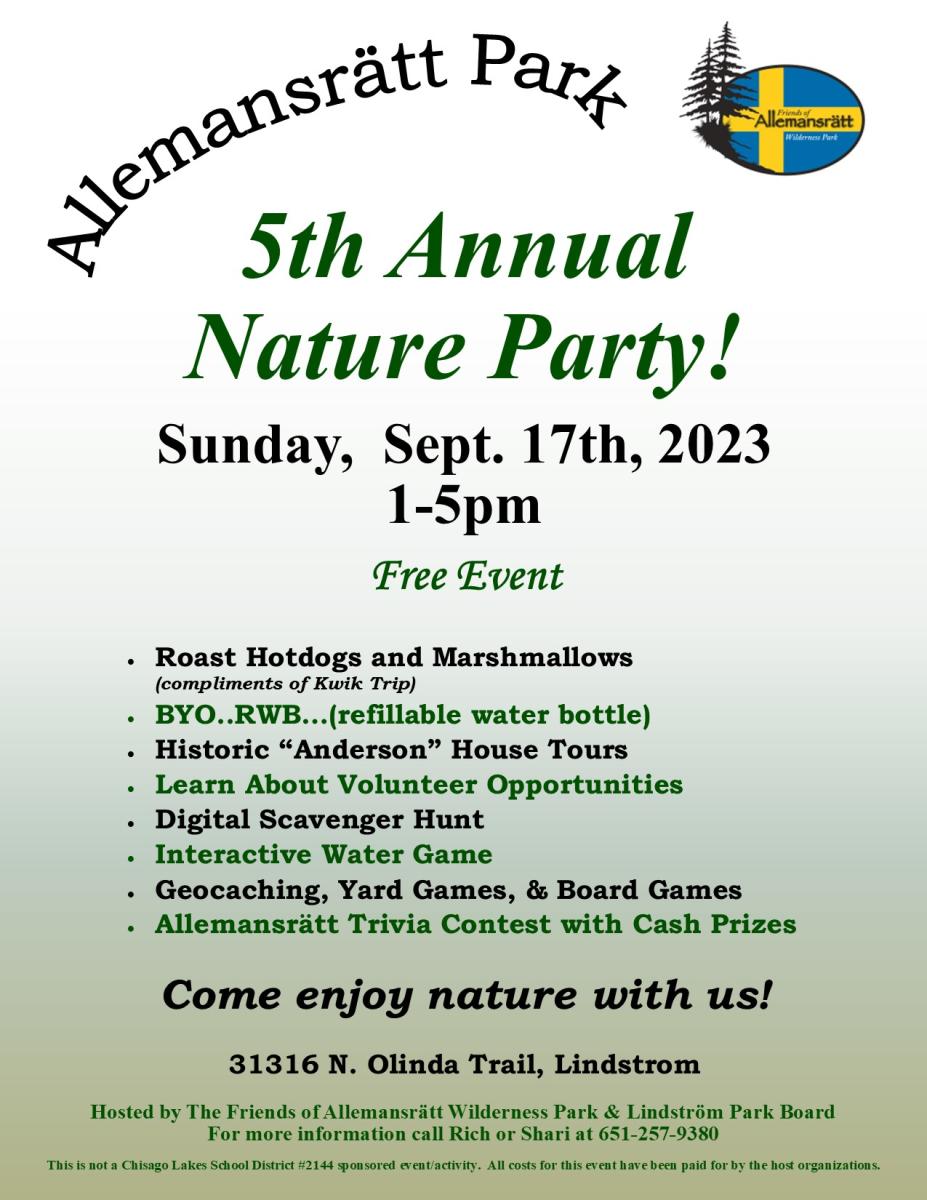 2023 Nature Party Flyer