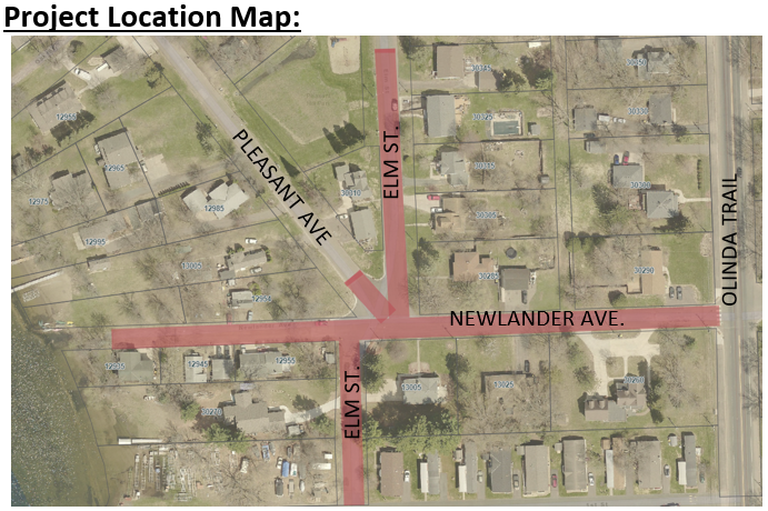 Newlander/Elm Street Improvements Project Map 2022