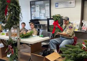 Holiday Craft Fair Boy Scouts Selling Wreaths &amp; Garland
