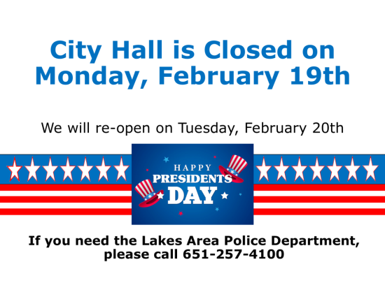 City Hall Closed - Presidents Day 2024