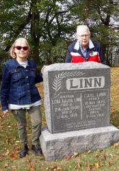Glader Cemetery- Linn Headstone with the Linn's Great Grandchildren 