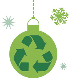 Holiday Ornament with Recycle Symbol